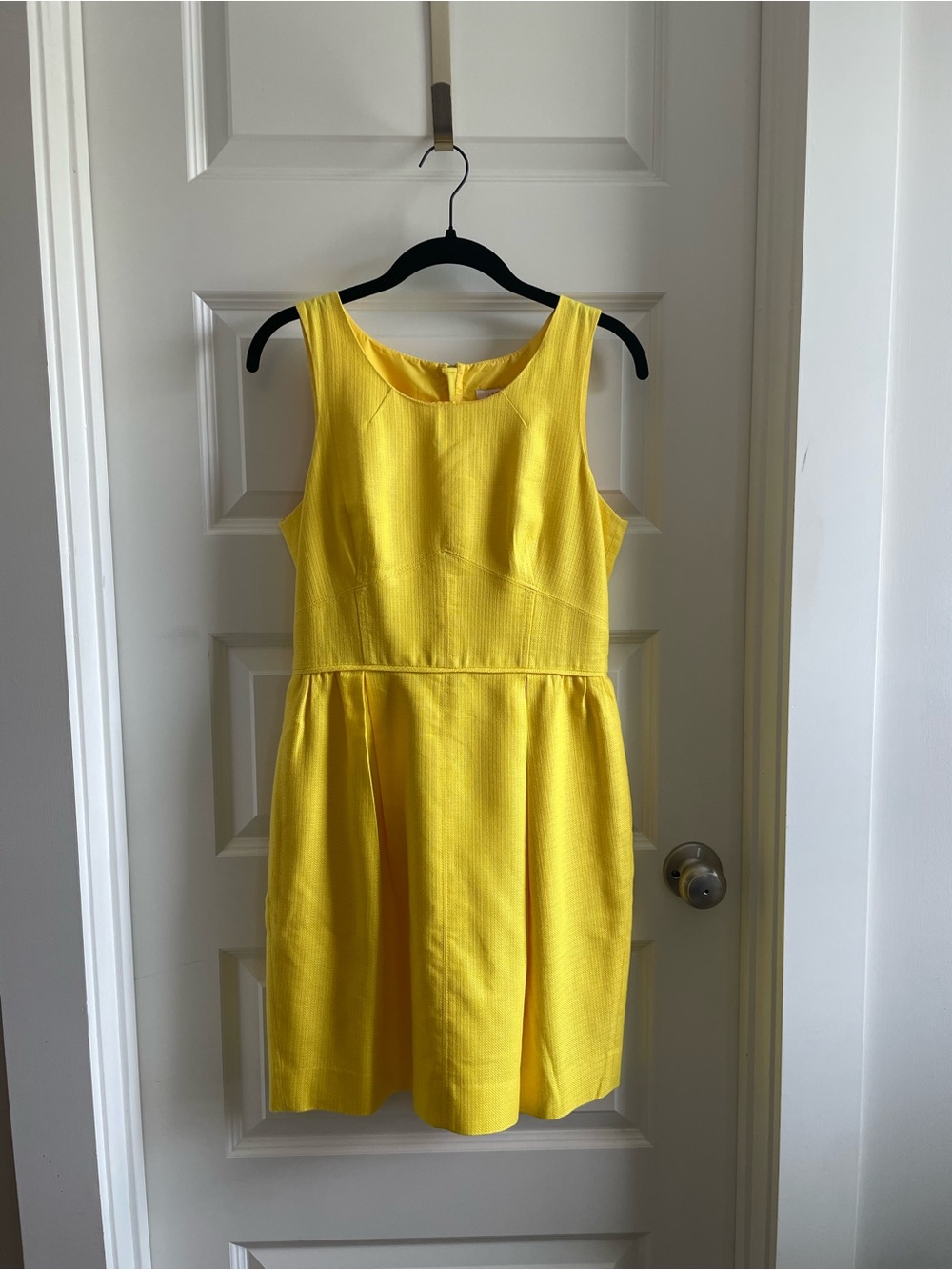 J. Crew Bright Yellow Textured Sleeveless Dress